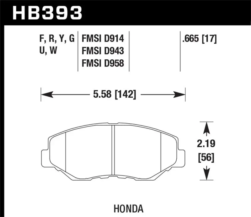 Hawk 03-08 Honda Pilot / 03-11 Honda Element Hp+ Street Front Brake Pads 1