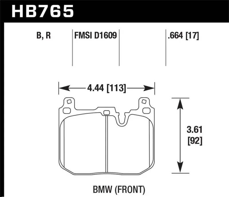 Hawk 14-15 Bmw 228I/Xi Hps 5.0 Front Brake Pads 1