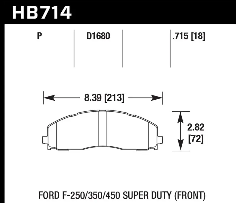 Hawk 2015 Ford F-250/350/450 Super Duty Front Brake Pads 1