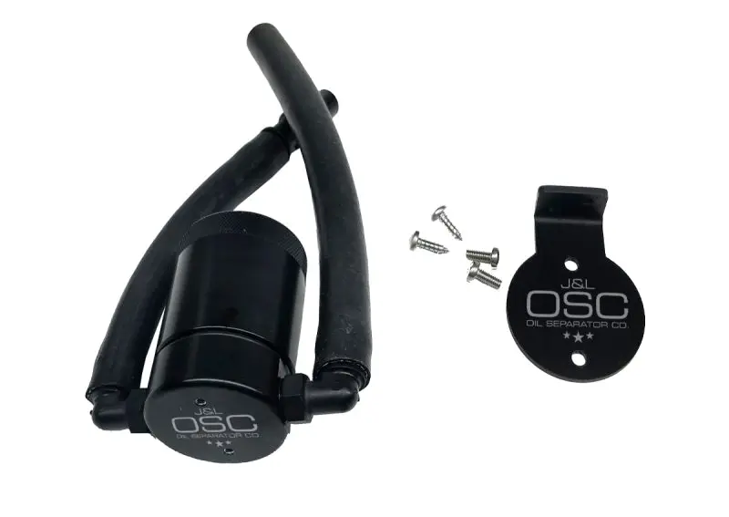 J&L 99-04 Ford Lightning Driver Side Oil Separator 3.0 - Black Anodized 1