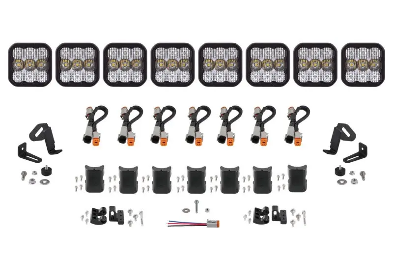 Diode Dynamics Ss5 Sport Universal Crosslink 8-Pod Lightbar - White Combo 1