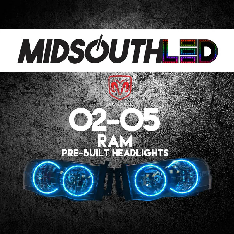 2002-2005 Dodge Ram Pre-Built Colorwerkz Headlights 1