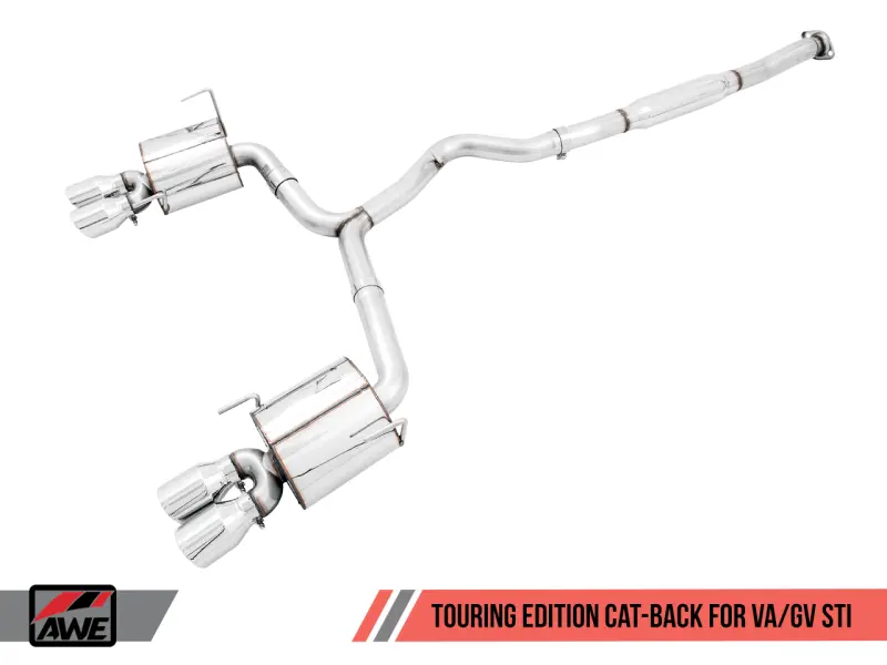 Awe Tuning Subaru Sti Va / Wrx Gv / Sti Gv Sedan Touring Edition Exhaust - Chrome Silver Tip (102Mm) 1