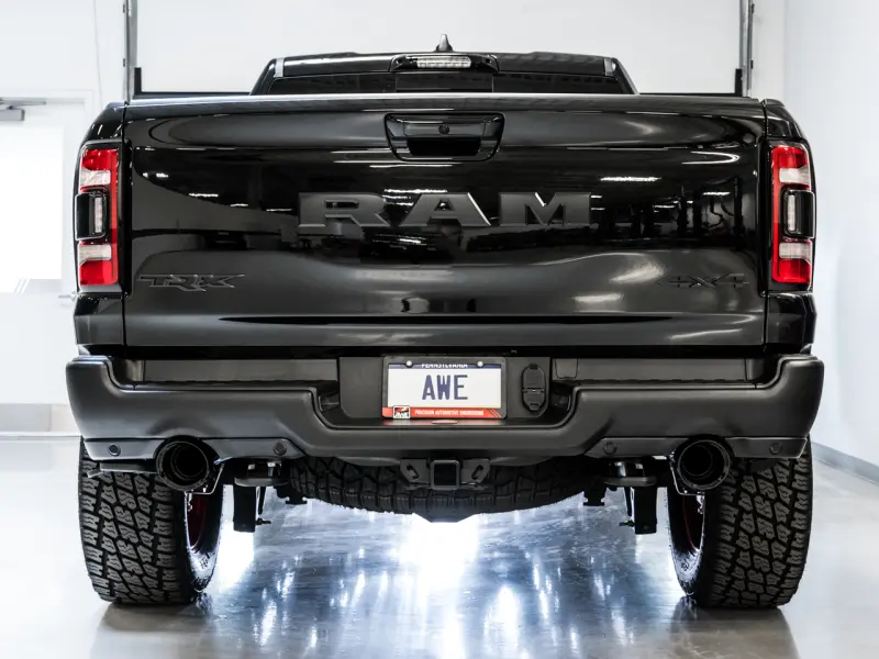 Awe Tuning 2021-23 Ram 1500 Trx 0Fg Cat-Back Exhaust - Diamond Black Tips 2