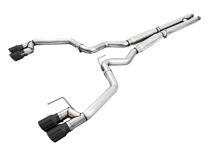 Awe Tuning 2018+ Ford Mustang Gt (S550) Cat-Back Exhaust - Track Edition (Quad Diamond Black Tips) 1
