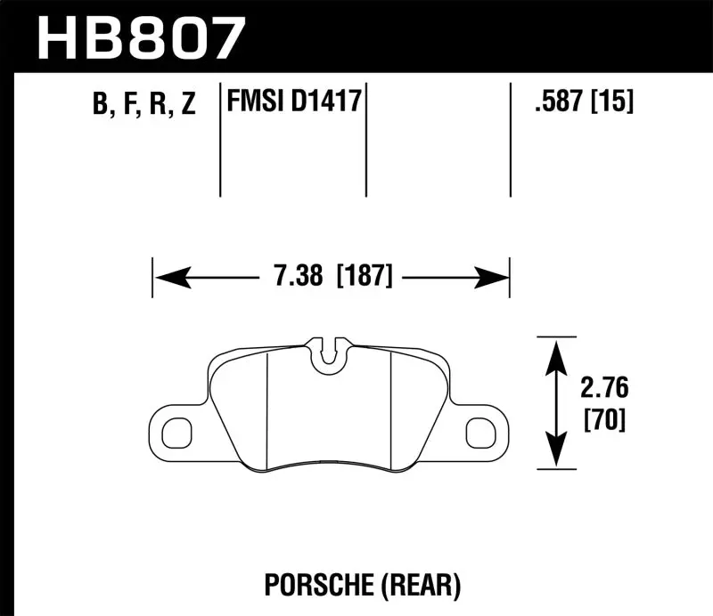 Hawk 2014 Porsche 911 Performance Ceramic Street Rear Brake Pads 1