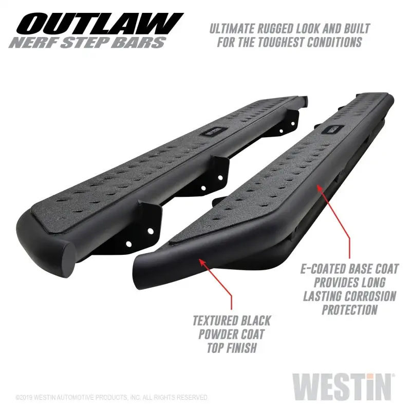 Westin 09-18 Dodge Ram 1500 Crew Cab Outlaw Nerf Step Bars 1