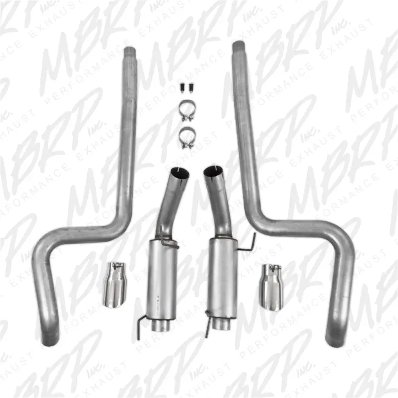 Mbrp 05-09 Ford Mustang Gt 4.6L Dual Split Rear Race Version Al/ 3In Cat Back Exhaust System 1