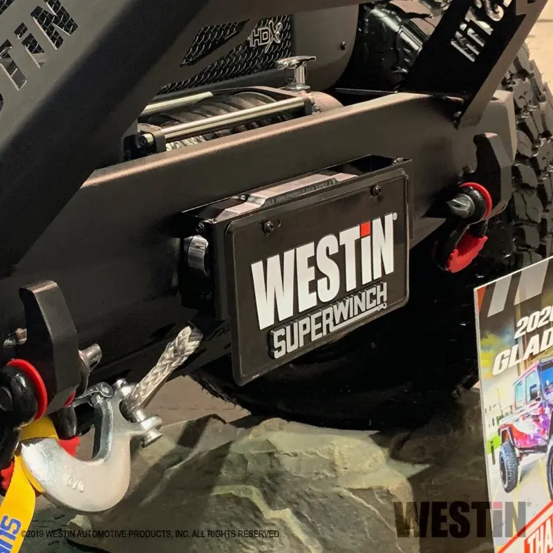 Westin Winch Mount License Plate Re-Locator - Black 2