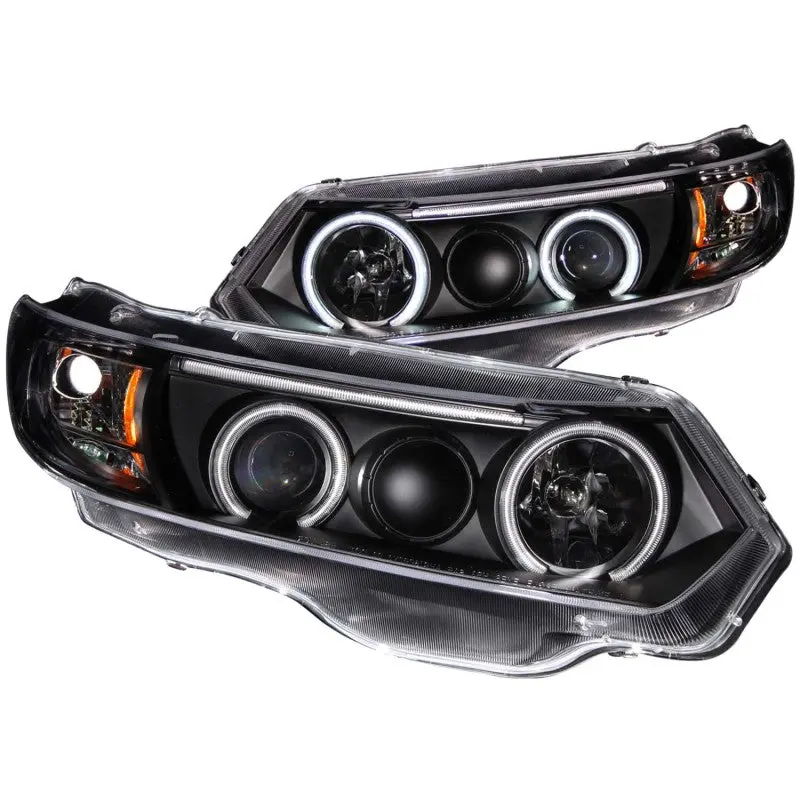 Anzo 2006-2011 Honda Civic Projector Headlights W/ Halo Black (Ccfl) 1