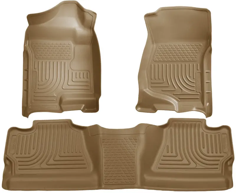 Husky Liners 07-12 Chevy Silverado/Gmc Sierra Crew Cab Weatherbeater Combo Tan Floor Liners 1