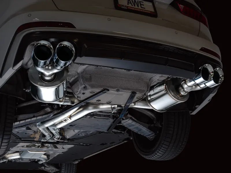 Awe Tuning 19-23 Audi C8 S6/S7 2.9T V6 Awd Touring Edition Exhaust - Chrome Silver Tips 2