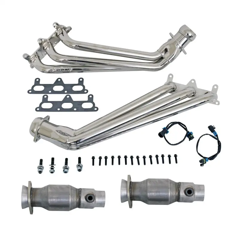 Bbk 10-11 Camaro V6 Long Tube Exhaust Headers With Converters - 1-5/8 Chrome 1