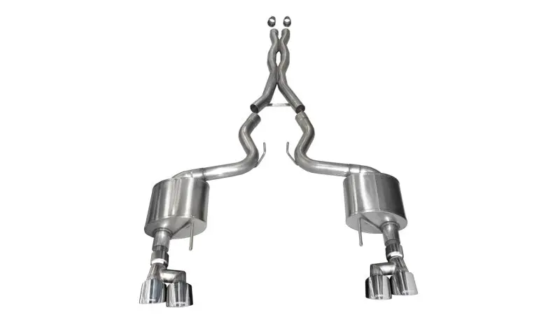 Corsa 18-19 Ford Mustang V8 5.0L 3In Cat-Back Dual Rear Exit W/ 4In Polished Pro-Series Tips 1