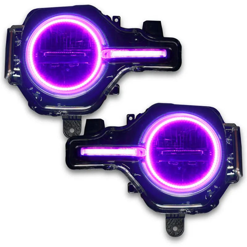 Oracle 21-22 Ford Bronco Headlight Halo Kit W/Drl Bar - Base Headlights Colorshift -W/Simple Control 1