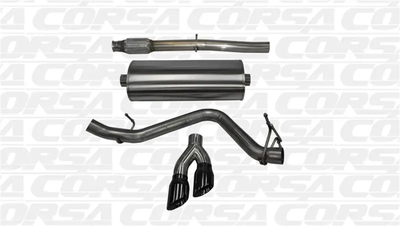Corsa 14 Gmc Sierra/Chevy Silv 1500 Crew Cab/Std. Bed 5.3L V8 Black Sport Single Side Cb Exhaust 1