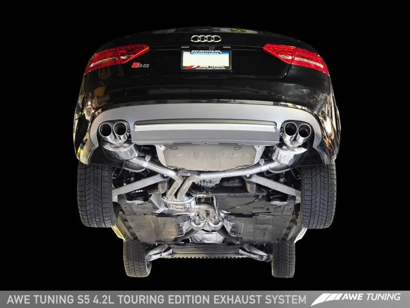 Awe Tuning Audi B8 S5 4.2L Touring Edition Exhaust System - Diamond Black Tips 1
