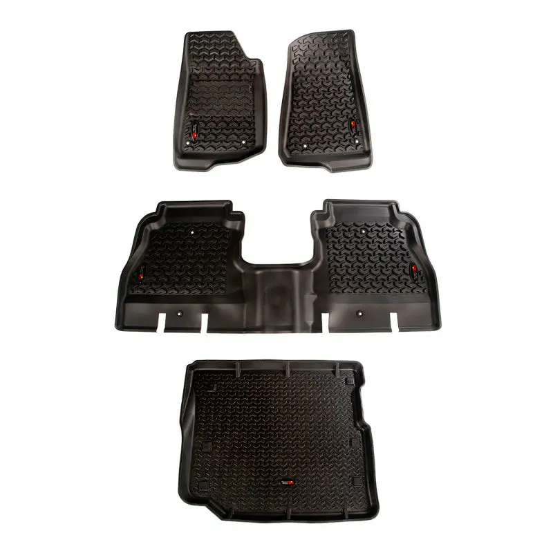 Rugged Ridge Floor Liner Front/Rear/Cargo Black 2018-2020 Jeep Wrangler Jl 4 Dr 1