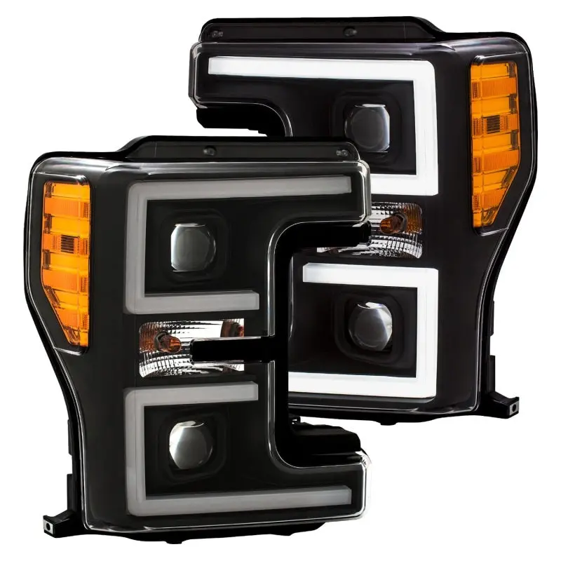 Anzo Led Headlights 17-18 Ford F-250 Super Duty Plank-Style L.E.D. Headlight Black (Pair) 1