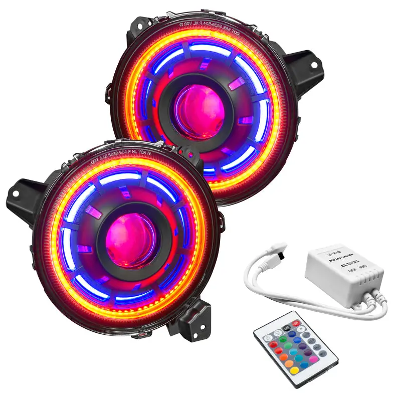 Oracle Oculus Bi-Led Projector Headlights For Jeep Jl/Gladiator Jt - Colorshift W/ Simple Controller 1