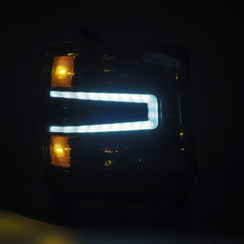 Alpharex 16-18 Chevy 1500Hd Luxx Led Proj Headlights Alpha-Bk W/Seq Atv Lgt / Seqsig (Req Pn 810023) 2