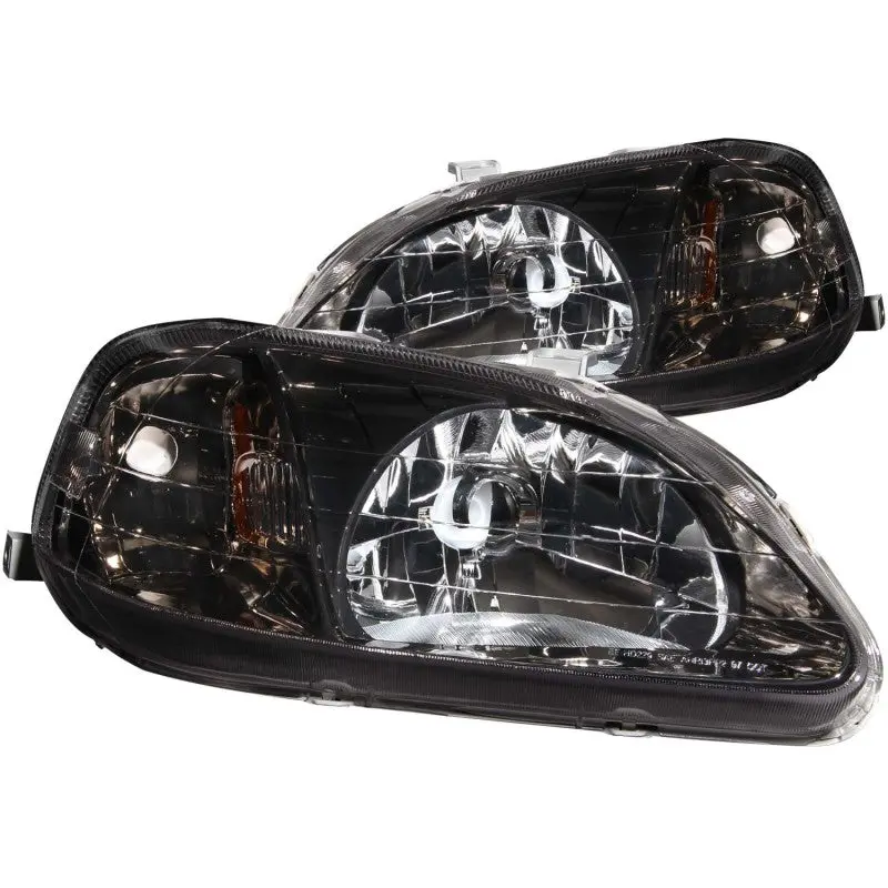 Anzo 1999-2000 Honda Civic Crystal Headlights Gun-Metal Gray 1