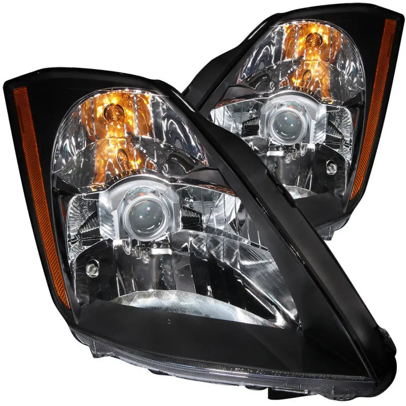 Anzo 2003-2005 Nissan 350Z Crystal Headlights Black 1
