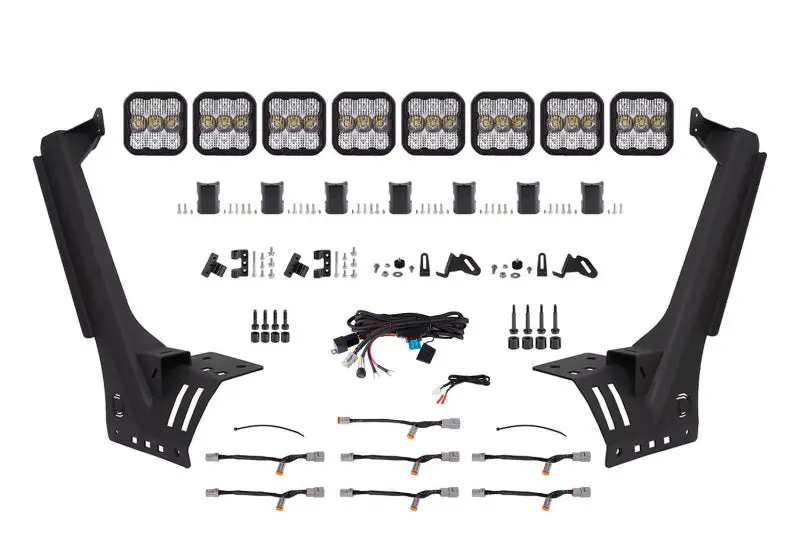 Diode Dynamics Jeep Jl Ss5 Pro Crosslink Windshield - White Combo Lightbar Kit 1