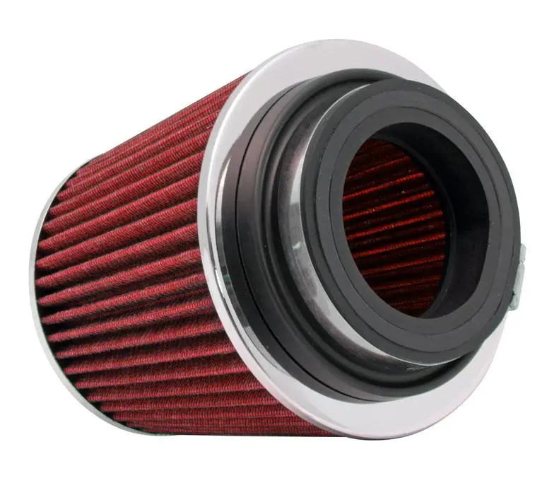 K&N Universal Air Filter Chrome Round Tapered Red - 4In Id X 1.125In L X 5.5In H (Multi Lingual) 1