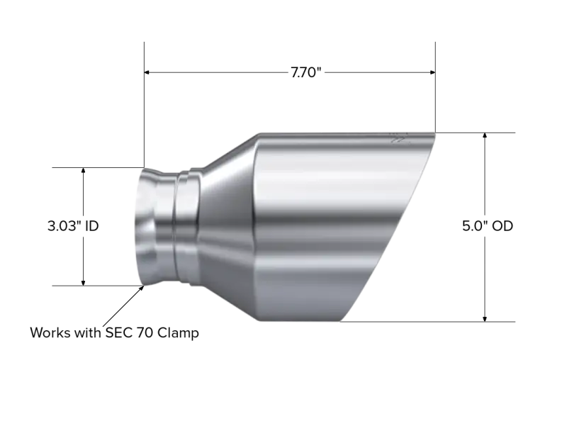 Mbrp 15-23 Dodge Charger 5.7L/6.2L/6.4L T304 3In Id / 5In Od Out / 8In Length Angle Cut Ss Tip 2