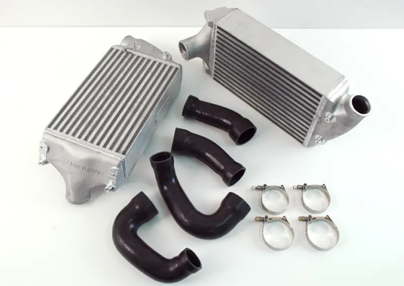 Awe Tuning 997Tt/Gt2 Performance Intercoolers - Black Hoses 1