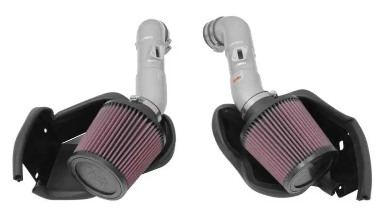K&N 14-15 Infiniti Q50 3.7L V6 Dual Silver Typhoon Short Ram Intakes 1
