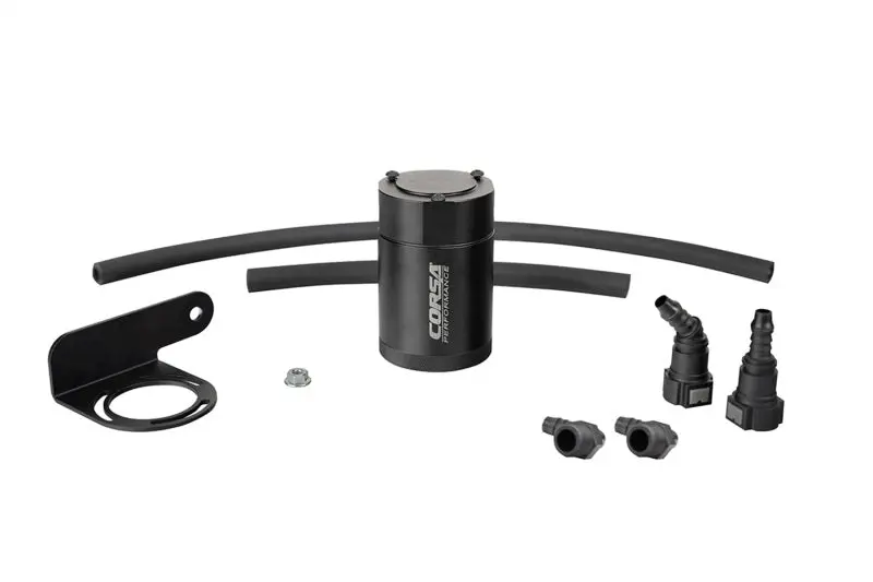 Corsa 19-22 Silverado/Sierra & 21-22 Tahoe/Suburban/Yukon/Denali Aluminum Oil Catch Can W/ Bracket 1