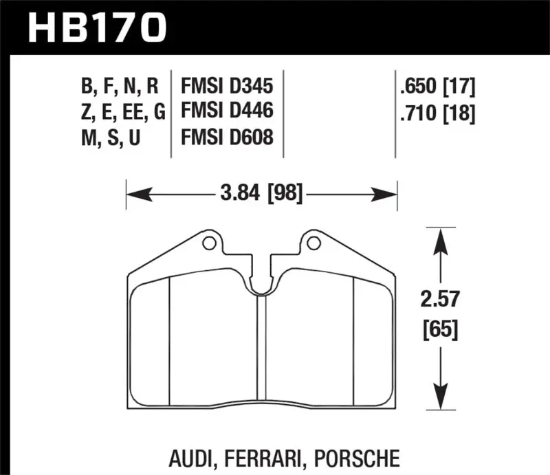 Hawk 91-96 Porsche 911 Hps 5.0 Performance Street Rear Brake Pads 1