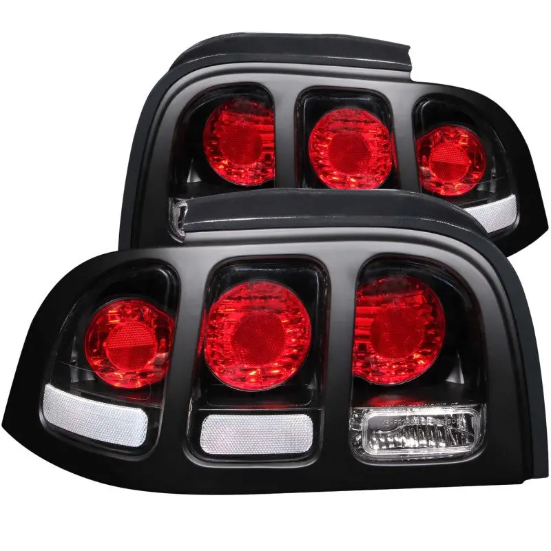 Anzo 1994-1998 Ford Mustang Taillights Black 1