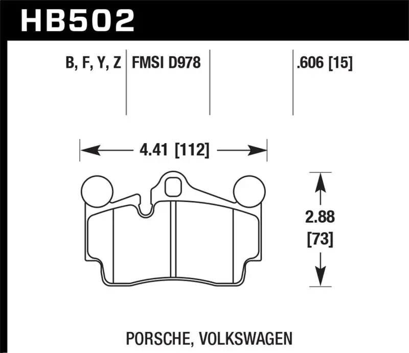 Hawk 2007-2014 Audi Q7 Premium Hps 5.0 Rear Brake Pads 1