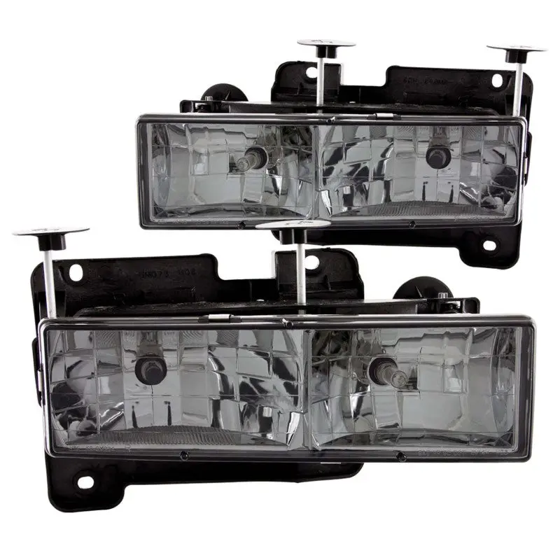 Anzo 1988-1998 Chevrolet C1500 Crystal Headlights W/ Smoke Lens 1