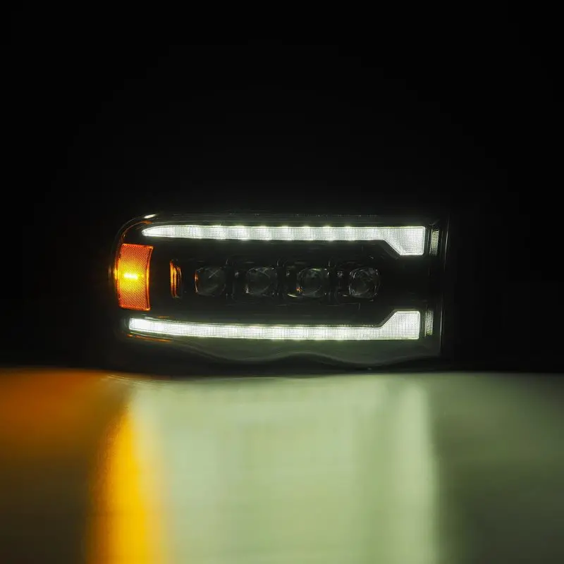 Alpharex 02-05 Dodge Ram 1500 Nova Led Proj Headlights Alpha Black W/Activ Light/Seq Signal 2