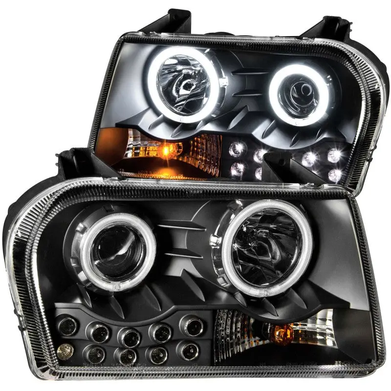 Anzo 2005-2010 Chrysler 300 Projector Headlights W/ Halo Black (Does Not Fit S Models) 1