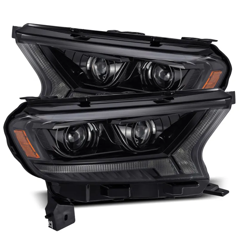 Alpharex 19-21 Ford Ranger Luxx Led Proj Headlights Plank Style Alpha Black W/Seq Signal/Drl 1