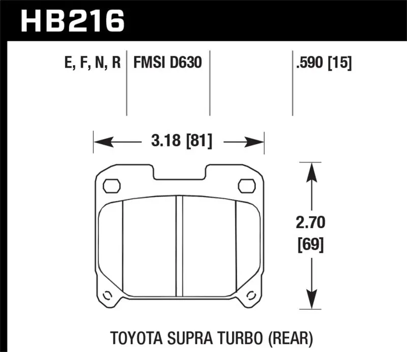 Hawk 93-98 Toyota Supra Tt Hps Street Rear Brake Pads 1