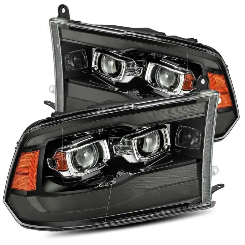 Alpharex 09-18 Dodge Ram 1500Hd Pro-Series Proj Headlights Plank Style Black W/Seq Signal/Smoked Drl 1