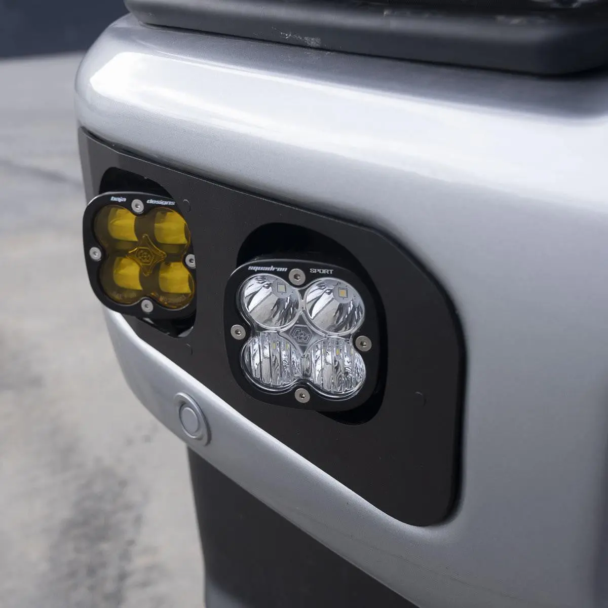 Baja Designs 2023+ Ford F250/F350 Super Duty Squadron Sae/Sport Fog Pocket Kit - Amber 1