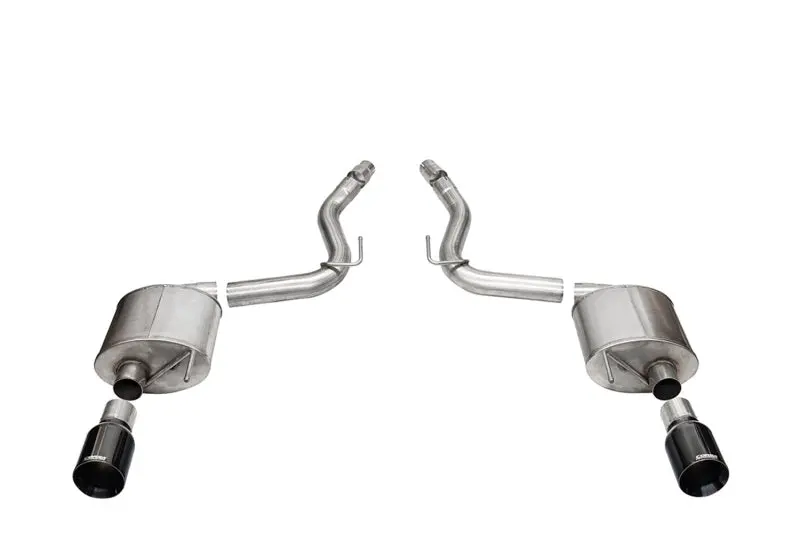 Corsa 24 Ford Mustanggt Touring Axle-Back Ex.Sys 3.0In Dual Rear Exit W/4.5In Blk Pvd Straightcuttip 1
