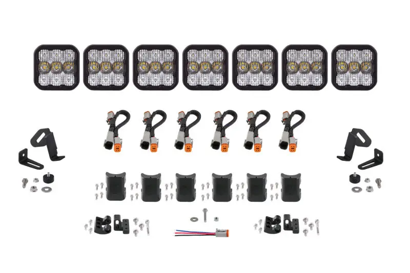 Diode Dynamics Ss5 Sport Universal Crosslink 7-Pod Lightbar - White Combo 1