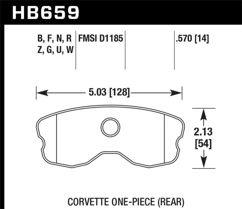 Hawk 06-10 Chevy Corvette (Improved Pad Design) Rear Performance Ceramic Sreet Brake Pads 1
