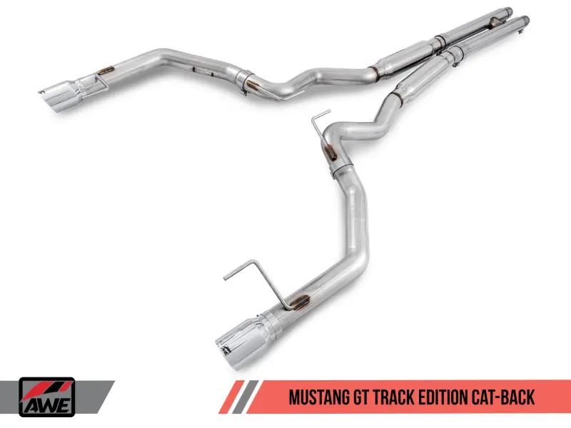 Awe Tuning S550 Mustang Gt Cat-Back Exhaust - Track Edition (Chrome Silver Tips) 1