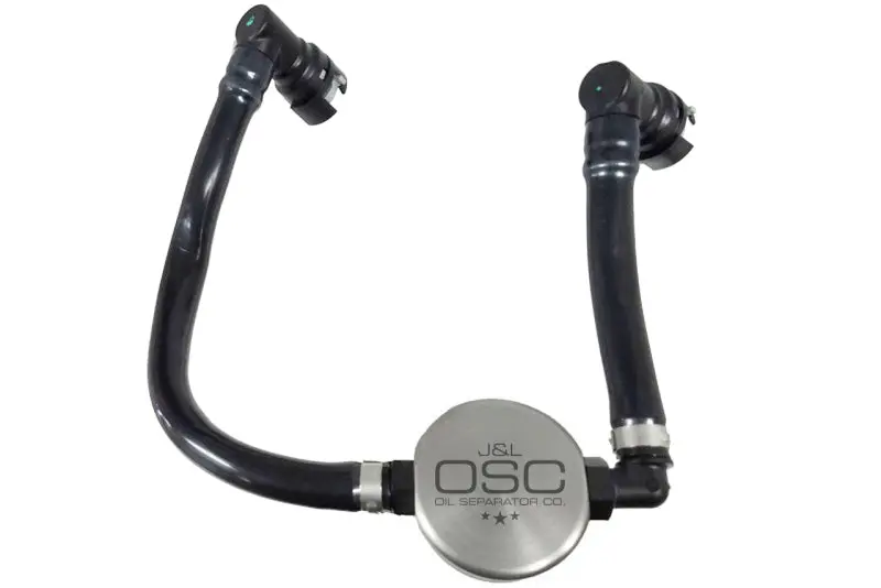 J&Amp;L 2018-2023 Ford Mustang Gt Passenger Side Oil Separator 3.0 - Clear Anodized 1
