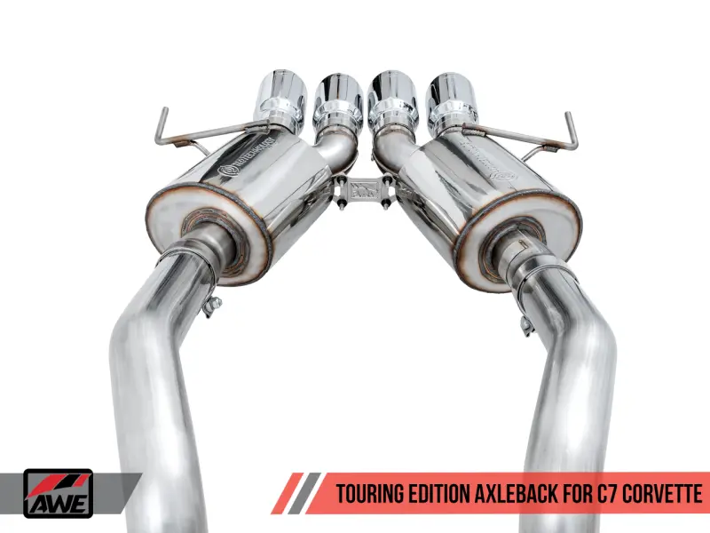 Awe Tuning 14-19 Touring Edition Axleback For C7 Corvette Stingray / Z51 / Grand Sport / Z06 / Zr1 - Silver Tips (Includes Awe Afm Valve Simulators) 1