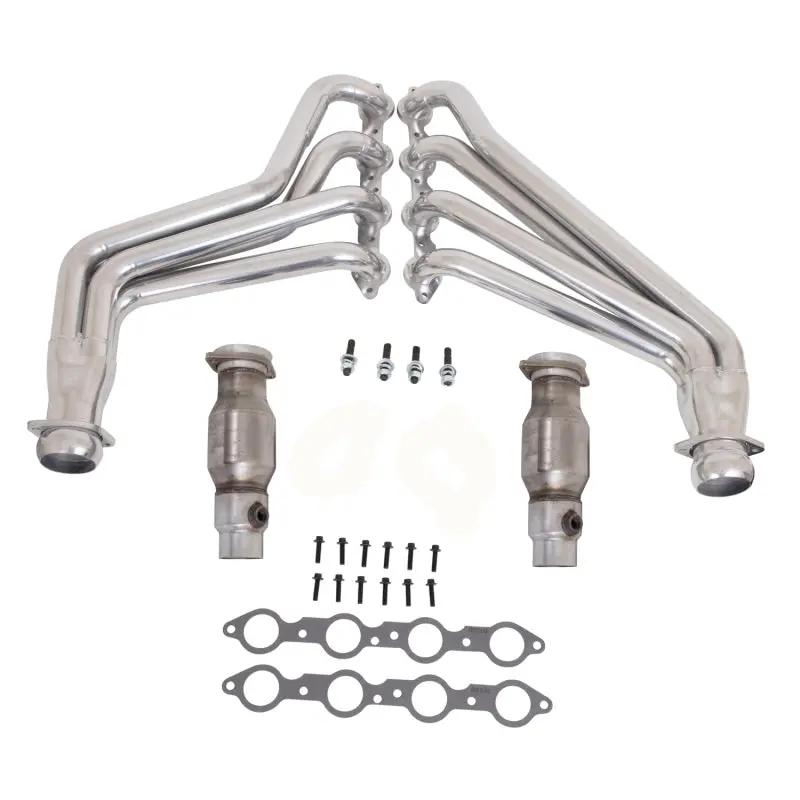 Bbk 10-15 Camaro Ls3 L99 Long Tube Exhaust Headers With Converters - 1-3/4 Silver Ceramic 1